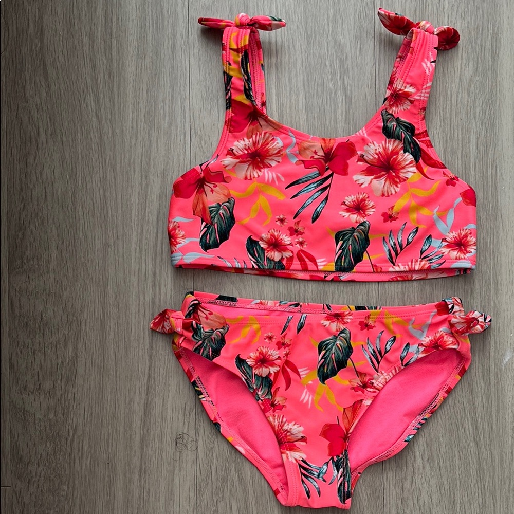 Floral Pink Kids Swimwear Set